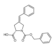 N-(benzyloxycarbonyl)-4-(phenylmethylidene)-L-proline结构式