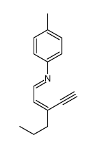Benzenamine, N-[(2Z)-3-ethynyl-2-hexenylidene]-4-methyl- (9CI) Structure