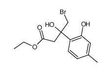 ethyl 4-bromo-3-hydroxy-3-(2-hydroxy-4-methylphenyl)butyrate结构式