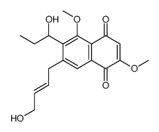 7-((E)-4-Hydroxy-but-2-enyl)-6-(1-hydroxy-propyl)-2,5-dimethoxy-[1,4]naphthoquinone结构式