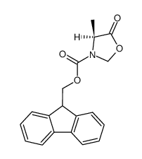 9H-fluoren-9-ylmethyl (S)-4-methyl-5-oxo-1,3-oxazolidine-3-carboxylate结构式