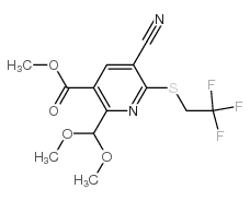 METHYL 5-CYANO-2-(DIMETHOXYMETHYL)-6-(2,2,2-TRIFLUOROETHYLTHIO)NICOTINATE Structure