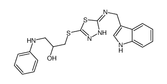 1-anilino-3-[[5-(1H-indol-3-ylmethylamino)-1,3,4-thiadiazol-2-yl]sulfa nyl]propan-2-ol Structure