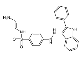 N-amino-N'-[4-[2-(2-phenyl-1H-indol-3-yl)hydrazinyl]phenyl]sulfonylmethanimidamide结构式