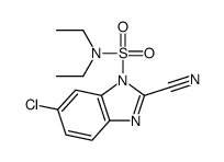 6-chloro-2-cyano-N,N-diethylbenzimidazole-1-sulfonamide Structure
