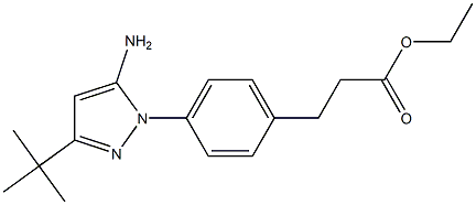 ethyl 3-(4-(3-t-butyl-5-amino-1H-pyrazol-1-yl)phenyl)propanoate结构式