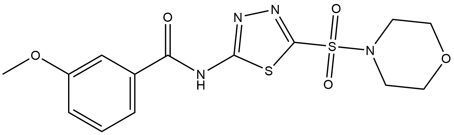 3-Methoxy-N-[5-(4-morpholinylsulfonyl)-1,3,4-thiadiazol-2-yl]benzamide structure