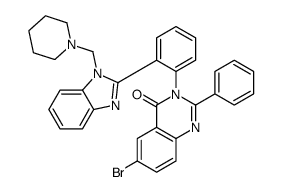 6-bromo-2-phenyl-3-[2-[1-(piperidin-1-ylmethyl)benzimidazol-2-yl]phenyl]quinazolin-4-one Structure