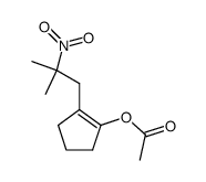 2-(2-methyl-2-nitropropyl)cyclopent-1-en-1-yl acetate结构式