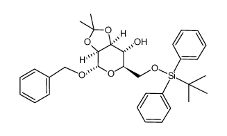 benzyl 2,3-O-isopropylidene-6-O-tert-butyldiphenylsilyl-α-D-mannopyranoside结构式