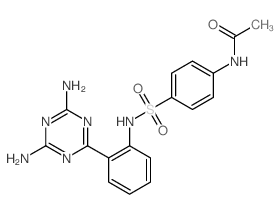 N-[4-[[2-(4,6-diamino-1,3,5-triazin-2-yl)phenyl]sulfamoyl]phenyl]acetamide Structure