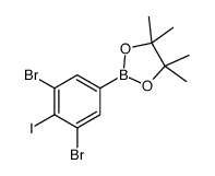 2-(3,5-dibromo-4-iodophenyl)-4,4,5,5-tetramethyl-1,3,2-dioxaborolane结构式