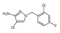 1H-Pyrazol-3-amine, 4-chloro-1-[(2-chloro-4-fluorophenyl)methyl]结构式