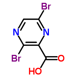 3,6-Dibromopyrazine-2-carboxylic acid structure