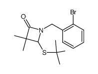 N-(o-bromobenzyl)-4-<(1,1-dimethylethyl)thio>-3,3-dimethyl-2-azetidinone结构式