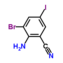 2-Amino-3-bromo-5-iodobenzonitrile结构式