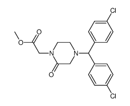 methyl 2-(4-(bis(4-chlorophenyl)methyl)-2-oxopiperazin-1-yl)acetate Structure