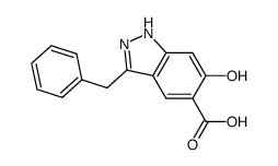 3-benzyl-6-hydroxy-1H-indazole-5-carboxylic acid结构式