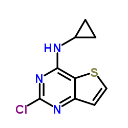 2-chloro-N-cyclopropyl-thieno[3,2-d]pyrimidin-4-amine结构式
