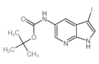 tert-Butyl 3-iodo-1H-pyrrolo[2,3-b]pyridin-5-ylcarbamate structure