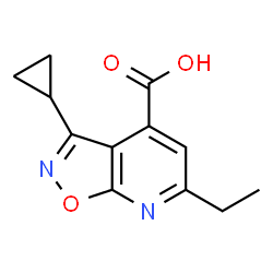 3-Cyclopropyl-6-ethyl-isoxazolo[5,4-b]pyridine-4-carboxylic acid结构式