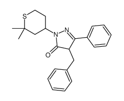 4-benzyl-2-(2,2-dimethylthian-4-yl)-5-phenyl-4H-pyrazol-3-one Structure