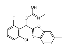 [(2-chloro-6-fluorophenyl)-(6-methyl-1,3-benzoxazol-2-yl)methyl] N-methylcarbamate结构式