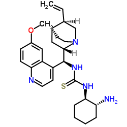 N-[(1R,2R)-2-氨基环己基]-N'-[(8α,9S)-6'-甲氧基奎宁-9-基]硫脲结构式