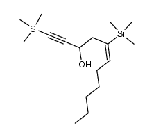 (E)-1,5-bis(trimethylsilyl)undec-5-en-1-yn-3-ol结构式
