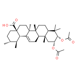 2,3-BIS(ACETYLOXY)-(2ALPHA,3ALPHA)-URS-12-EN-28-OIC ACID结构式