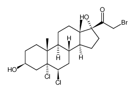 21-bromo-5,6β-dichloro-3β,17-dihydroxy-5α-pregnan-20-one结构式