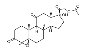 21-acetoxy-4β,5-epoxy-17-hydroxy-5β-pregnane-3,11,20-trione Structure