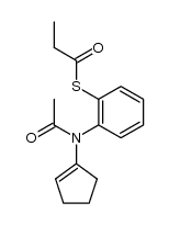 S-(2-(N-(cyclopent-1-en-1-yl)acetamido)phenyl) propanethioate结构式