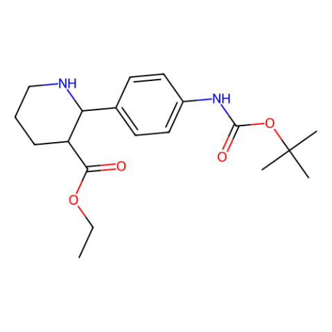 3-​Piperidinecarboxylic acid, 2-​[4-​[[(1,​1-​dimethylethoxy)​carbonyl]​amino]​phenyl]​-​, ethyl ester, (2R,​3S)​-​rel- Structure