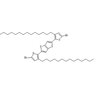 2,5-Bis(5-bromo-3-tetradecylthiophen-2-yl)thieno[3,2-b]thiophene Structure