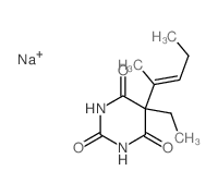 2,4,6(1H,3H,5H)-Pyrimidinetrione,5-ethyl-5-(1-methyl-1-buten-1-yl)-, sodium salt (1:1) picture