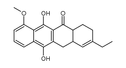 4-methoxy-5,12-dihydroxy-9-ethyl-7,8,10a,11-tetrahydro-6(6aH)-naphthacenone Structure