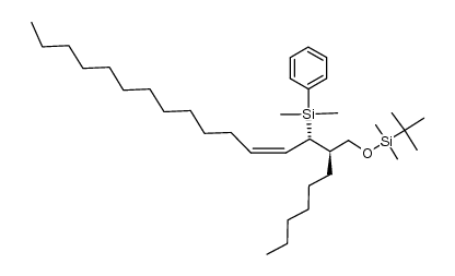 tert-butyl(((2R,3S,Z)-3-(dimethyl(phenyl)silyl)-2-hexylhexadec-4-en-1-yl)oxy)dimethylsilane结构式