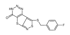 8-[(4-fluorophenyl)methylsulfanyl]-1H-[1,2]thiazolo[1,2]thieno[3,4-b]triazin-4-one结构式