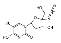 1-[(2R,4S,5R)-5-azido-4-hydroxy-5-(hydroxymethyl)oxolan-2-yl]-5-chloropyrimidine-2,4-dione结构式