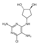 (+/-)-(1α,2β,4β)-4-((2,5-diamino-6-chloropyrimidin-4-yl)amino)-1,2-cyclopentanediol结构式