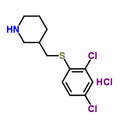 3-{[(2,4-Dichlorophenyl)sulfanyl]methyl}piperidine hydrochloride (1:1)结构式