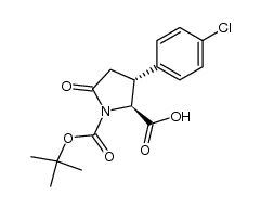 2S,3R-1-t-butoxycarbonyl-3-(4-chlorophenyl)-5-oxo-pyrrolidine-2-carboxylic acid结构式