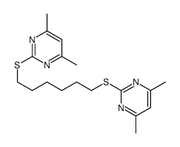 2-[6-(4,6-dimethylpyrimidin-2-yl)sulfanylhexylsulfanyl]-4,6-dimethylpyrimidine Structure