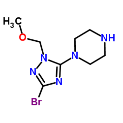 1-[3-Bromo-1-(methoxymethyl)-1H-1,2,4-triazol-5-yl]piperazine Structure