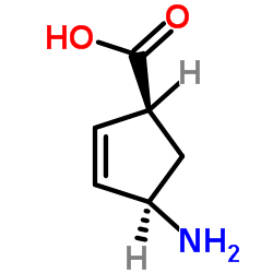 (1R,4S)-rel-4-氨基环戊-2-烯羧酸结构式