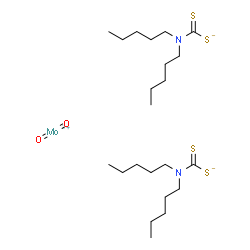 bis(dipentyldithiocarbamato-S,S')dioxomolybdenum Structure