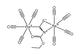 Re(CO)4[.u.-C,S,N-EtO2CN=CS]Re(CO)4 Structure