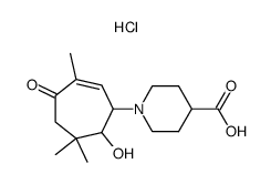 4-(4 -carboxypiperidino)-5-hydroxy-2,6,6-trimethyl-2-cyclohepten-1-one hydrochloride结构式