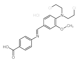 4-[[4-[bis(2-chloroethyl)amino]-3-methoxy-phenyl]methylideneamino]benzoic acid Structure